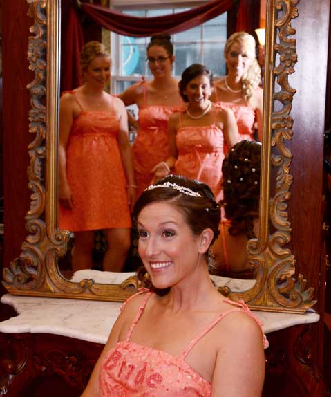 Seven dresses, one bride.